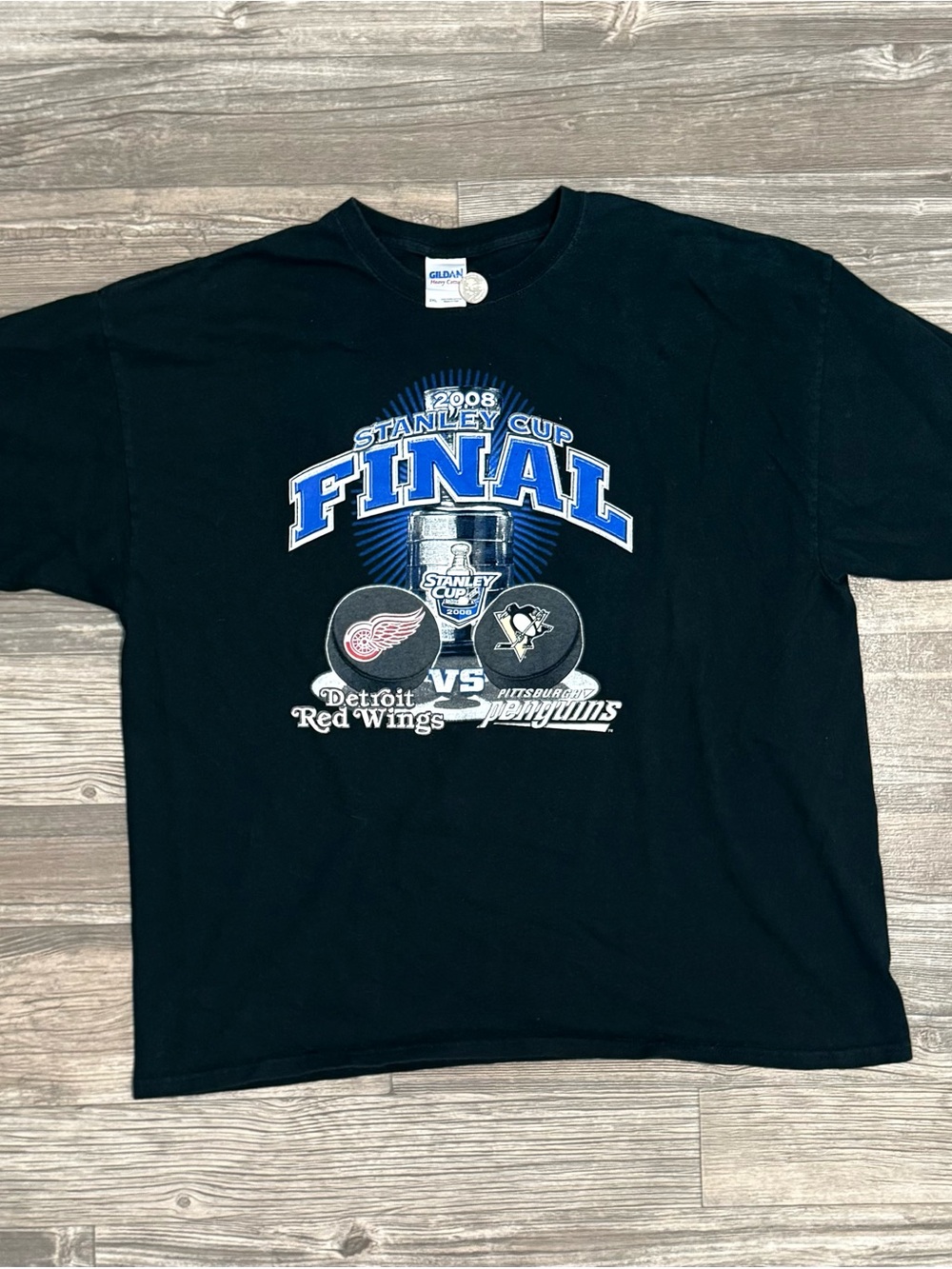 Vintage 2008 NHL Stanley Cup Final Red Wings vs Penguins Tee 2XL